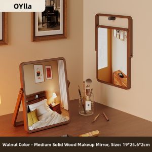 OYIla | Desk-Sized Wooden Frame Foldable Hanging HD Mirror