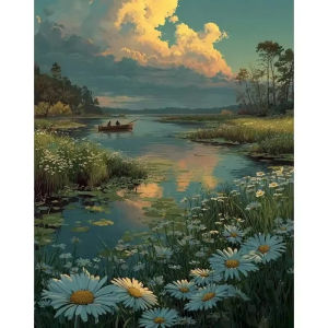 Frameless Modern Paint By Numbers for Adults Coloring By Numbers Forest Landscape Home Decors Gift Picture Drawing Paint Kit