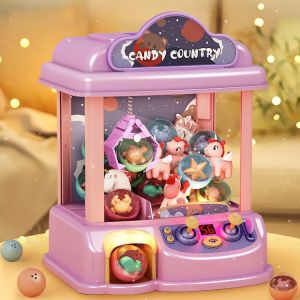 Mini Claw Machine for Kids Home Arcade Doll Catcher Crane Game Toy with Light & Music Coin Operated Desktop Grabber Birthday Gift for Boys Girls