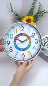 10 Children Ealy Education Wall Clock Silent Colorful Simple Home Decor For Gift Bedroom School