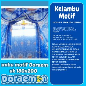 Kelambu Tidur Motif DORAEMON Ukuran 180x200
