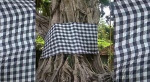 kain poleng bali/kain catur 3cm ukuran P50xL150 (setengah meter)