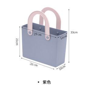 Large Size Plastic Handheld Shopping Basket Picnic Bathroom Storage Basket Eco-friendly Durable Household Utility Basket