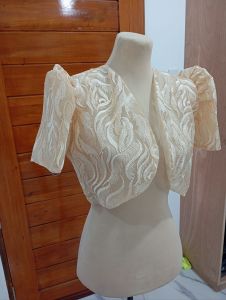 Elegant Modern Bolero full lace beige assorted design
