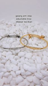 Gelang Lonceng Adjustable Monel dengan Ukir Nama - Aksesoris Protection Step Anak dan Dewasa - Desain Modern dan Trendi