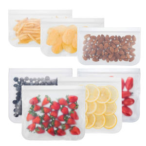 Reusable Food Storage Bags Seal Silicone Zip Fresh Bag Leakproof Frozen Bag Fruit And Vegetable