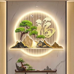 YERUI | Wealth-attracting Waterflow-based New Chinese Style Lighted Entranceway and Corridor Wall Art