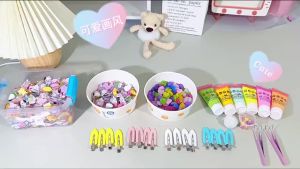 ชุดการ์ด DIY กาวครีม กาวครีม ชุดกิ๊ฟติดผม น่ารัก ชุดทำกิ๊บติดผม DIY ของเล่นเด็กผู้หญิง [สยองกล่องเก็บของ]