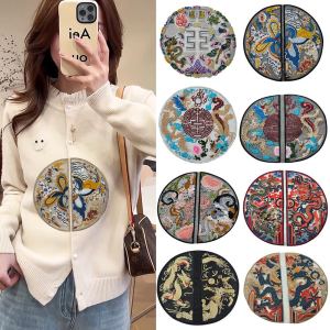 เสื้อผ้าลายมังกรผีเสื้อสไตล์ยุโรป ติดกระดาษติดเสื้อผ้าแบบกลม เครื่องประดับตกแต่ง DIY สำหรับงานฝีมือในบ้าน