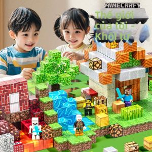 XIONGBUFAN | Minecraft Styled Magnetic Building Blocks Educational Construction Toy