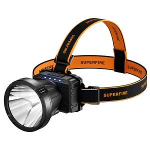 SUPERFIRE | Super Bright Rechargeable LED Headlamp with Long Battery Life and Induction for Fishing