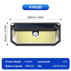 NEWSTYLE | 416/178 LED Solar Motion Sensor Lights Outdoor IP65 Upper Bright Security Wall Lamp Dusk to Dawn Solar Flood Lighting for Garden