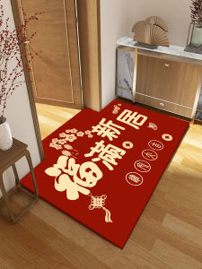 New Home Entrance Mat Red Door Mat Anti-soil Modern Simple Style Machine Weaving Long Rectangle Carpet for Door Hall