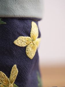 Hand Embroidered DIY Flower Storage Bag Cosmetic Brush Bag Cotton Linen Material Bag Healing Stress Relief Traditional Style