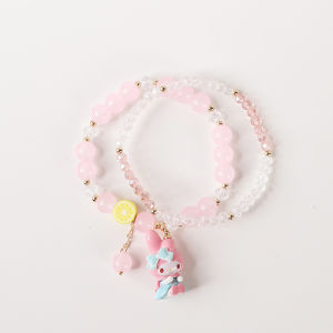 Sanrio Cute Cartoon Bracelet Half Crystal Decorative Fashionable Versatile Sweet Style out Stock Available for Everyone