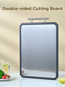 304 Stainless Steel Chopping Board Nano Level Antibacterial And Mildew Proof Kitchen Cutting Grain Fiber Surface stainless steel surface Double-sided Usable