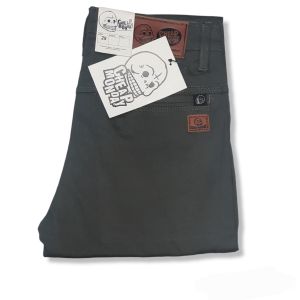 CELANA CHINOS PANJANG PRIA BAHAN KATUN TWILL STRETCH COMBED MODEL PENSIL UNTUK KERJA HARIAN SANTAI KONDANGAN WARNA HITAM ABU