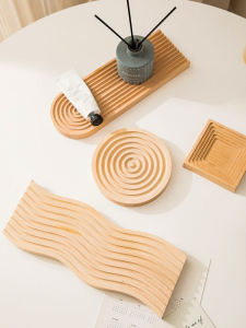 Nordic Style Wood Bread Board Tray Ins Aromatherapy Storage Afternoon Tea Plate Photography Props Irregular Shape Handmade Wood Plate