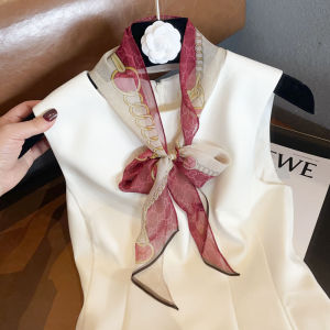 CHAOLIUTIJIE | Silk Chiffon Scarf Long Thin Diagonal