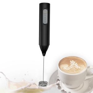 Handheld USB Electric Milk Frother 3-Speed Wireless Coffee Frothing Machine Multifunctional Kitchen Mixer Food Beater