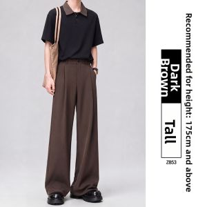 YAYANGREN | New Mens Fall Loose Drapey Wide-leg Straight Trousers