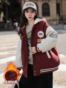 Thickened Cotton Girls Winter Jacket 2025 New Style Embroidered School Uniform Style Coat Warm Windproof Breathable Hooded