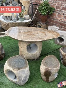 Natural Whole Stone Pebble Table Stone Bench Courtyard Garden Outdoor Leisure Whole Stone Table Villa Yard Drinking Stone Homestay