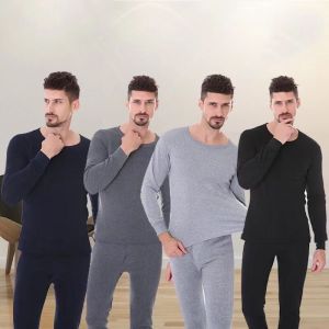 Thermal Clothes Thermal Top for Men Heattech for Men Plush Thermal Underwear Set Clothes Velvet Slim Fit Long Sleeve