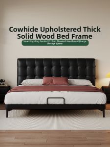 BINGTAI | Vintage Luxury Bed with Storage Black