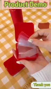 EZYLITTLES 60pcs/Box Transparent Double Sided Adhesive Tape CNY Couplets Washable Reusable Self Strong Tape