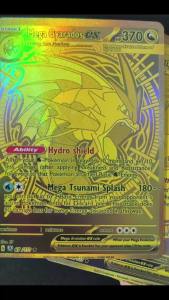 Keeppley | DIY English Mega Alakazam Raichu Blaziken Gengar Gyarados Venusaur Blastoise Eevee Mewtwo MUR Gold Collection Card Toy