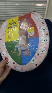 ฝารองนั่งชักโครกเด็ก ฝารองนั่งเด็กเสริมฟองน้ํา ฝาชักโครกเด็ก พร้อมที่จับ