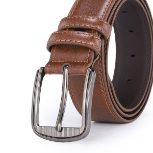 Mens Cowhide Pin Buckle Belt Fashionable Versatile Belt Pure Leather Pinhole Belt New Multi-Colour Red Blue Black Brown Yellow