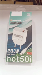 Charger Casan HP INF HOT 50i 280W Fast Charger Batok & Kabel Universal Android