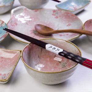Japanese Style Ceramic Dining Set Underglaze Color Home Use Plate Dish Bowl Soup Bowl Noodle Bowl Combination Dinnerware