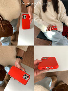 Classic Ins Style Red Pure Color Liquid Silicone Phone Case for iPhone 16 pro Max Full Edge Protection Simple Apple 15/14 13 Anti-Fall
