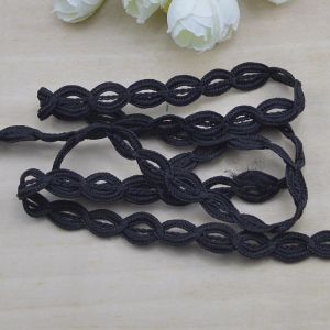 5m/16.4ft Each Pack 1.1cm black Braid lace Trims white curved Cord for DIY Craft Sewing Clothes Bag Homemade craft decoration