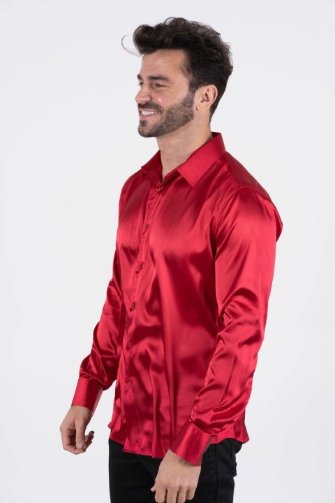 Baju Kemeja Satin Pria Elegan