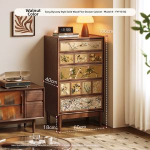 MR ART | Antique Style Solid Wood Storage Cabinet with Drawer