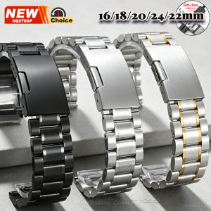 New Solid Stainless Steel Five Bead Strap 16mm 18mm 20mm 22mm 24mm Watch Band for Seiko Bracelet for Rolex Folding Buckle Belt