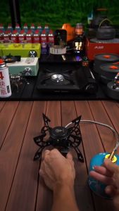 3800W High Power Camping Stove Portable Outdoor Gas Stove Camping Stove Strong Fire Power Windproof Adjustable Flame for Outdoor BBQ Backpacking Hiking Picnic Butane Gas Stove Set