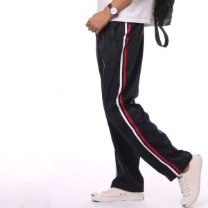 Two Bars Navy Blue Breathable Dark Blue for Women Sports Trousers