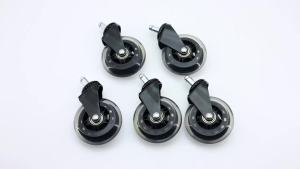 5pcs Universal Baby Crib Wheels Set for Furniture Caster Replacement 3 Inch 360 Degree Eating Heavy Duty High Chair Smooth Rolli