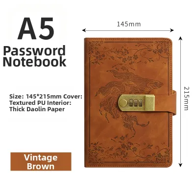 Thickened Creative Student Notebook with Lock Secret A5 Password Book Diary Notebook Business Stationery Supplies