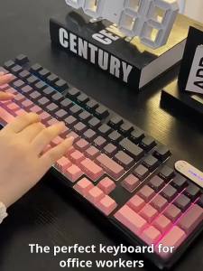 EWEADN | EWEADN V102Ultra Tri‑Mode Wireless Keyboard 99 Keys Membrane RGB Backlit OLED Screen Multimedia Knob Rechargeable Keyboard