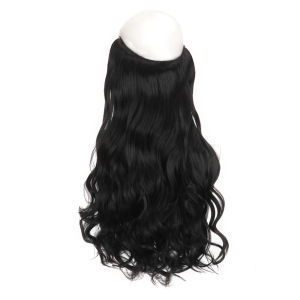 Allaosify Phần Mở Rộng Tóc Tổng Hợp 24 "Dây Vô Hình Thẳng Tóc Giả Xoăn Phụ Kiện Không Kẹp Trong Kết Cấu Lượn Sóng Sợi Nhiệt Độ Cao