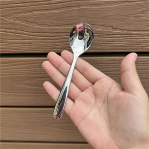 304 Stainless Steel Baby Rice Spoon Kids Soup Drinking Spoon Complementary Food Feeding Spoon Dessert Spoon Small Brown Spoon