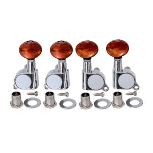 4pcs Ukulele Black Tuning Pegs 2R+2L Steel Machine Heads Tuners for Ukuleles
