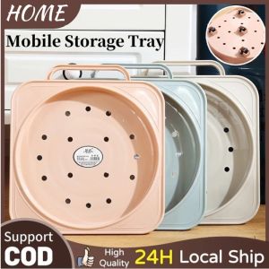 Mobile Rolling Tray Gas Tank Bracket Reinforced Thickened Plastic Swivel Bracket Storage Tray