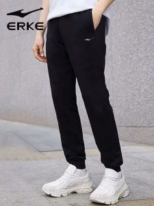 Quần Dài Thể Thao Nam Erke Mùa Hè Mỏng Dệt Kim Thoáng Khí Quần Dài Thể Thao Màu Đen Rộng Rãi Màu Trơn Quần Dài Thể Thao
